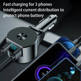 3-in-1 Retractable 75W Car Charger