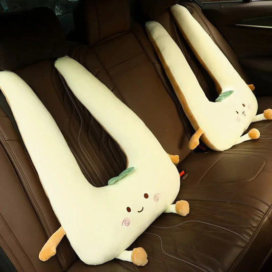 Plush Cartoon Car Nap Pillow for Optimal Travel Comfort