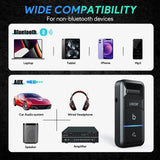 Bluetooth 5.0 Car Adapter with AUX, Noise Canceling Microphone, Wireless Transmitter