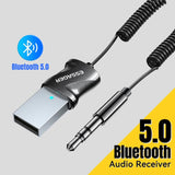 Bluetooth 5.0 Aux-Adapter, kabelloser Empfänger für Auto-Audio und Freisprechanrufe