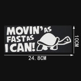 Reflective "Moving As Fast As I Can" Animal Car Decal