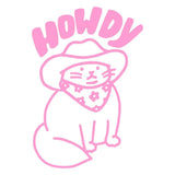 Calcomanía de vinilo de dibujos animados de gato Hola