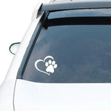 Adorable pegatina para coche con estampado de patas y corazones