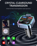 Bluetooth 5.3 FM-Transmitter mit 48 W Schnellladung, Freisprechfunktion