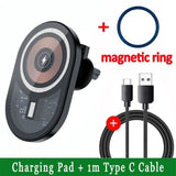 Cargador de coche inalámbrico magnético de carga rápida de 15W con soporte para teléfono con ventilación de aire para iPhone 12, 13, 14 Pro Max Series