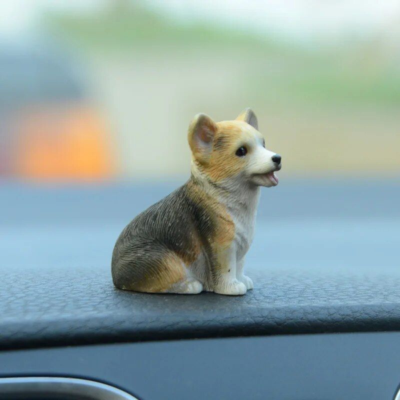 Süßes Corgi-Armaturenbrett-Ornament – ​​Mini-Harz-Welpen-Autodekor