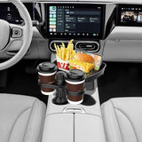 Drehbares Auto-Getränkehalter-Tablett mit Handy-Steckplatz, multifunktionaler Auto-Organizer