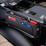 Organizador de cuero de lujo para espacio en el asiento del automóvil: elegante almacenamiento en el bolsillo lateral de la consola