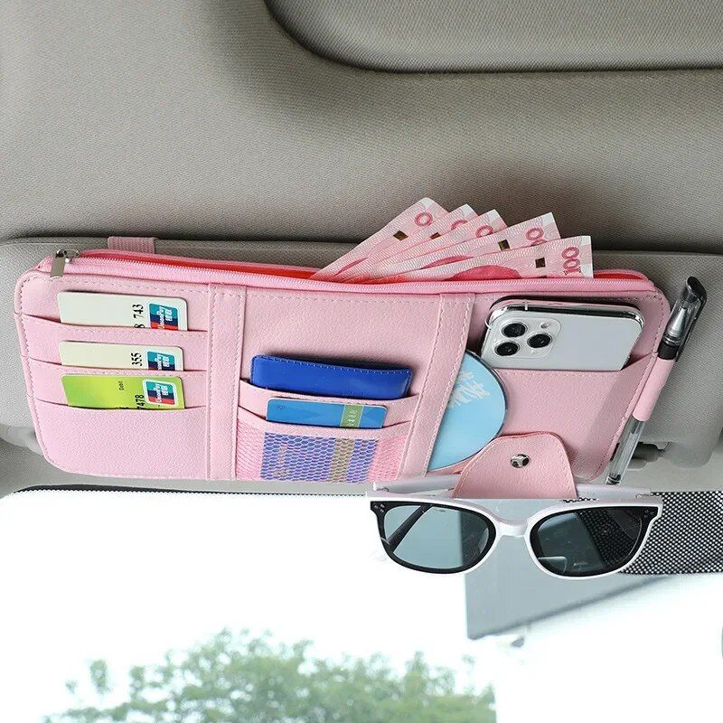 Wisdompro Car Sun Visor Organizer, Sunglasses Holder For Car, Auto