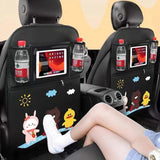 Protector de respaldo de asiento de coche de dibujos animados con almacenamiento para niños