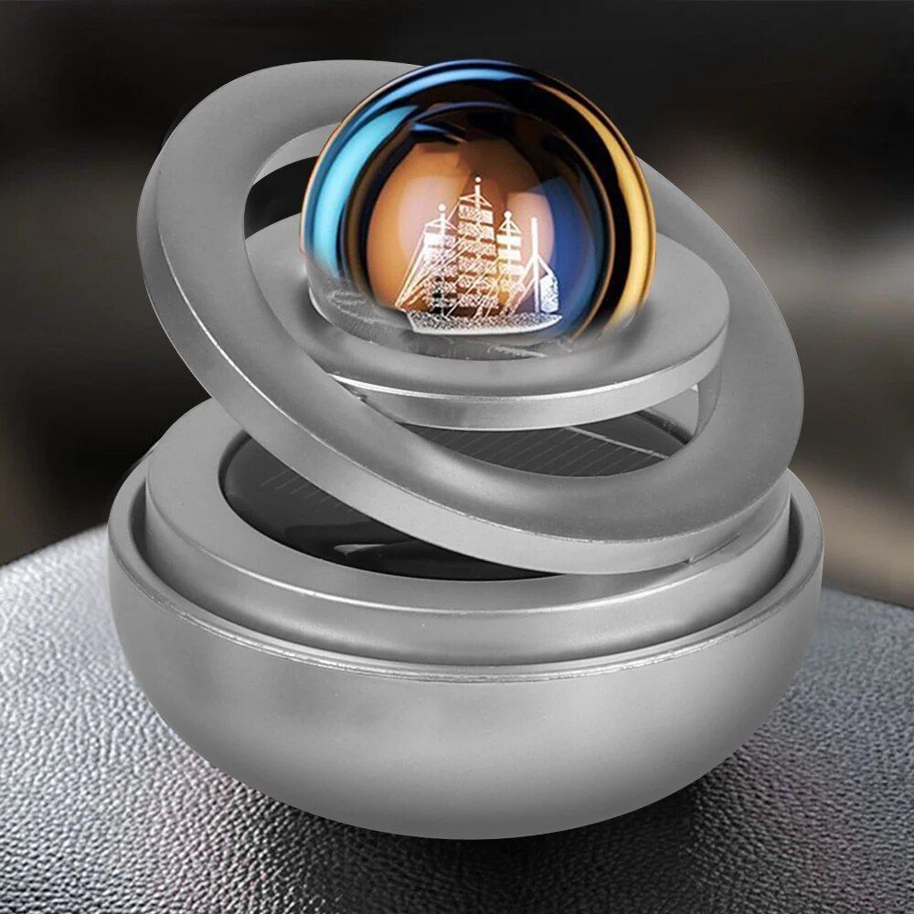 Solarbetriebener, rotierender Auto-Lufterfrischer mit Aromatherapie-Diffusor