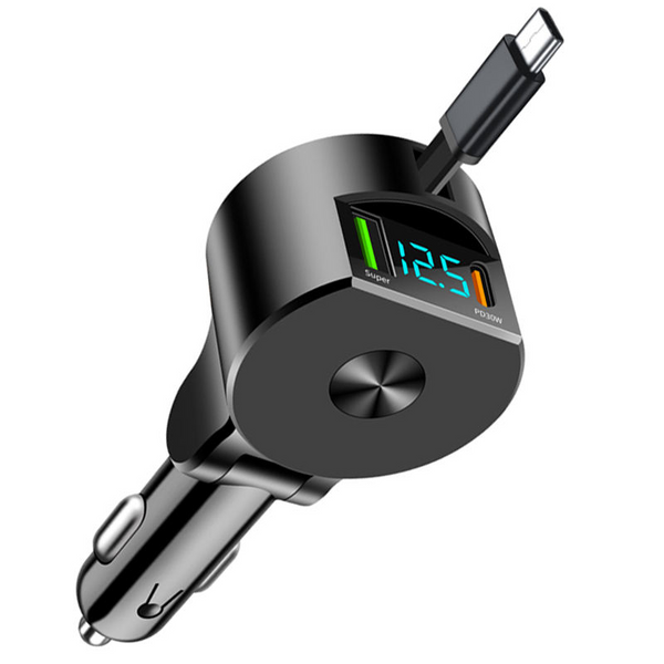Einziehbares 3-in-1-Autoladegerät mit 75 W