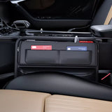 Organizador de cuero de lujo para espacio en el asiento del automóvil: elegante almacenamiento en el bolsillo lateral de la consola