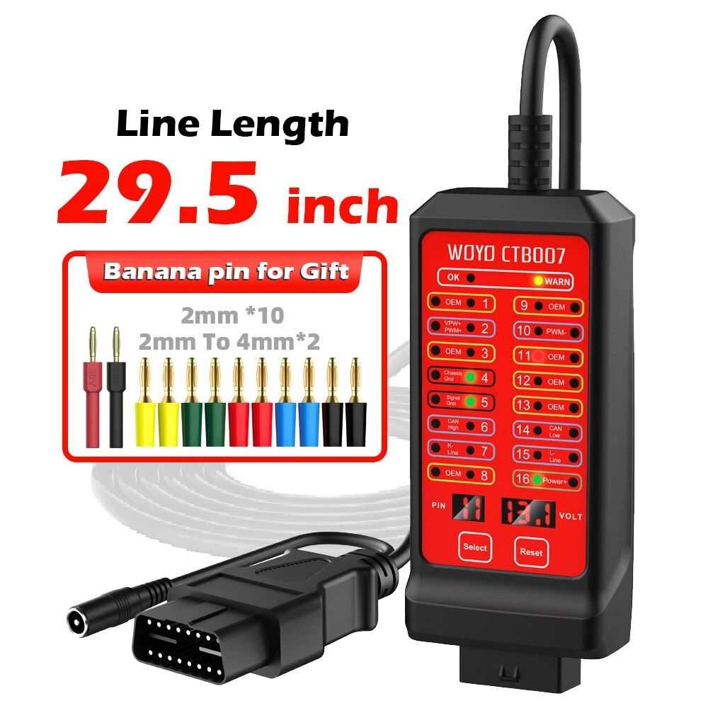 Caja de conexiones OBD para coche de 12 V/24 V con cable de extensión