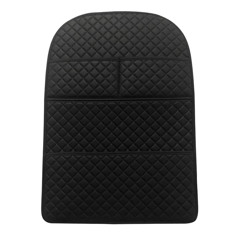 Universeller Autositz-Rückenschutz aus Leder mit Organizer-Tasche und Trittmatte