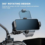 Soporte giratorio de 360° para teléfono de bicicleta y motocicleta, a prueba de golpes, para dispositivos de 4,7 a 7,2 pulgadas
