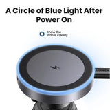 Magnetic 15W Qi2 Wireless Car Charger with LED Light & Air Vent Clip