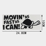 Reflective "Moving As Fast As I Can" Animal Car Decal