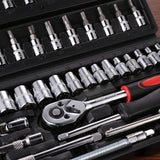 Juego profesional de llaves de vaso de 46 piezas: kit de herramientas versátil para reparación de automóviles y del hogar