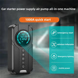 Tragbares Multifunktions-Starthilfegerät fürs Auto mit Luftkompressor, Powerbank und Notlicht