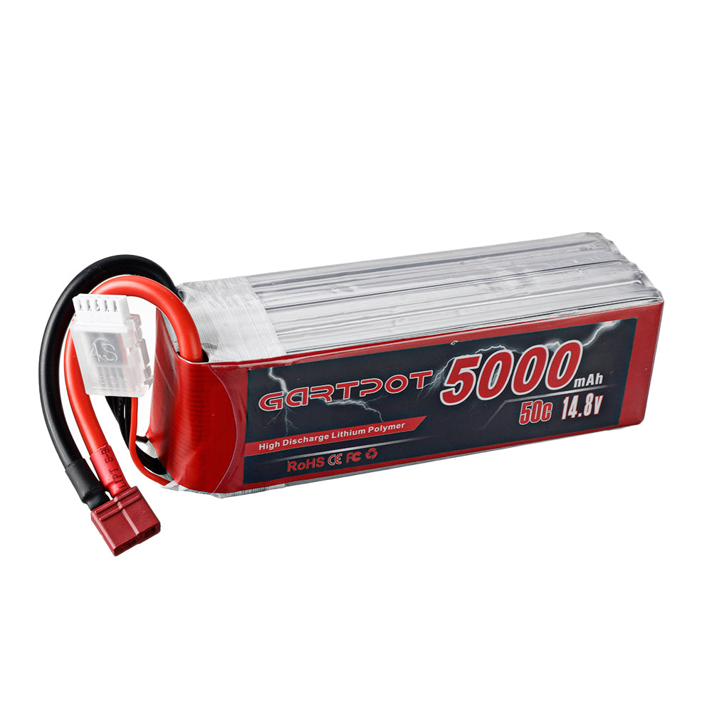 Dark Slate Gray GARTPOT 14.8V 5000mAh 50C 4S Lipo Battery T Plug for RC Car