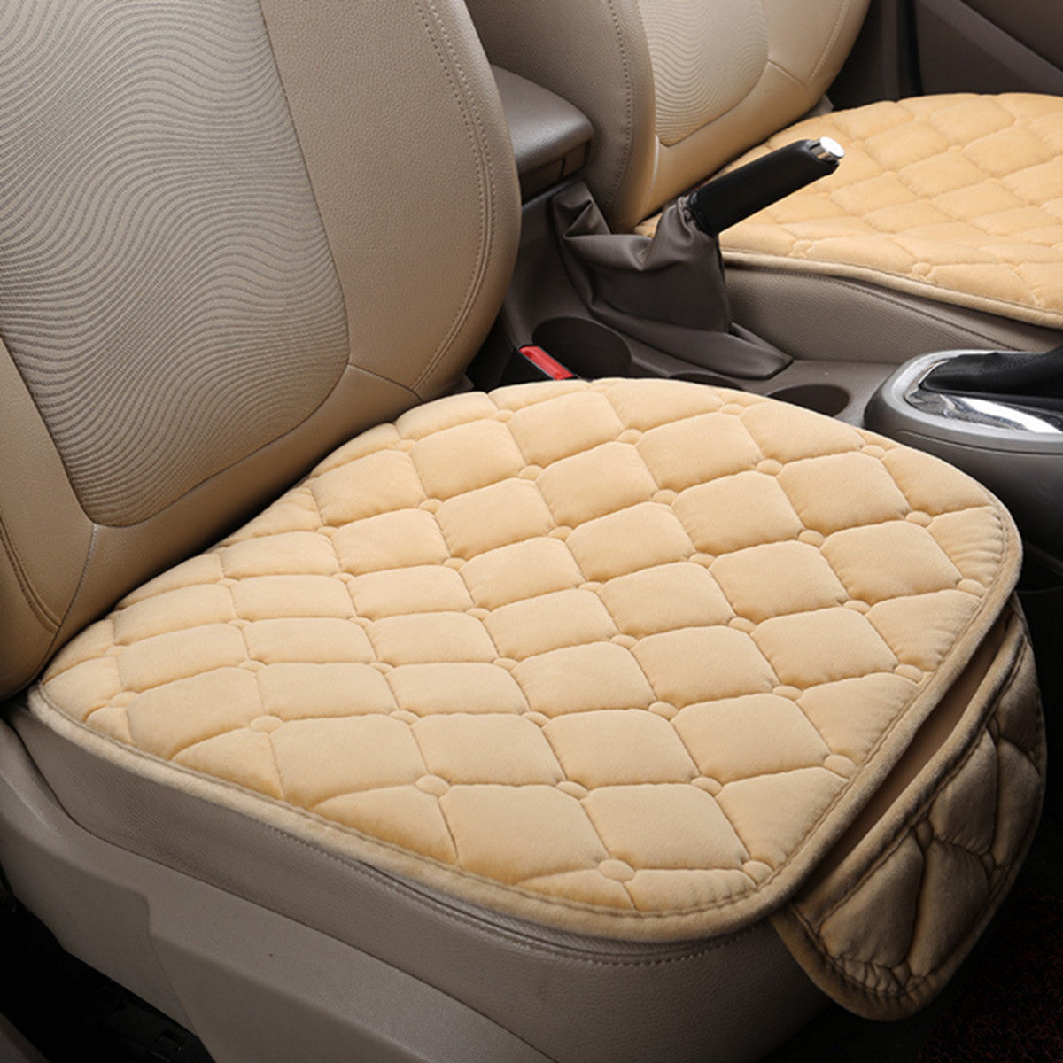 Plush Car Front Seat Cushion Covers Breathable Chair Protector Seat Pad Mat for Four Season - Auto GoShop