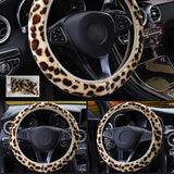 Black Universal Car Steering Wheel Cover Plush Elastic Skidproof Warm Protector Covers