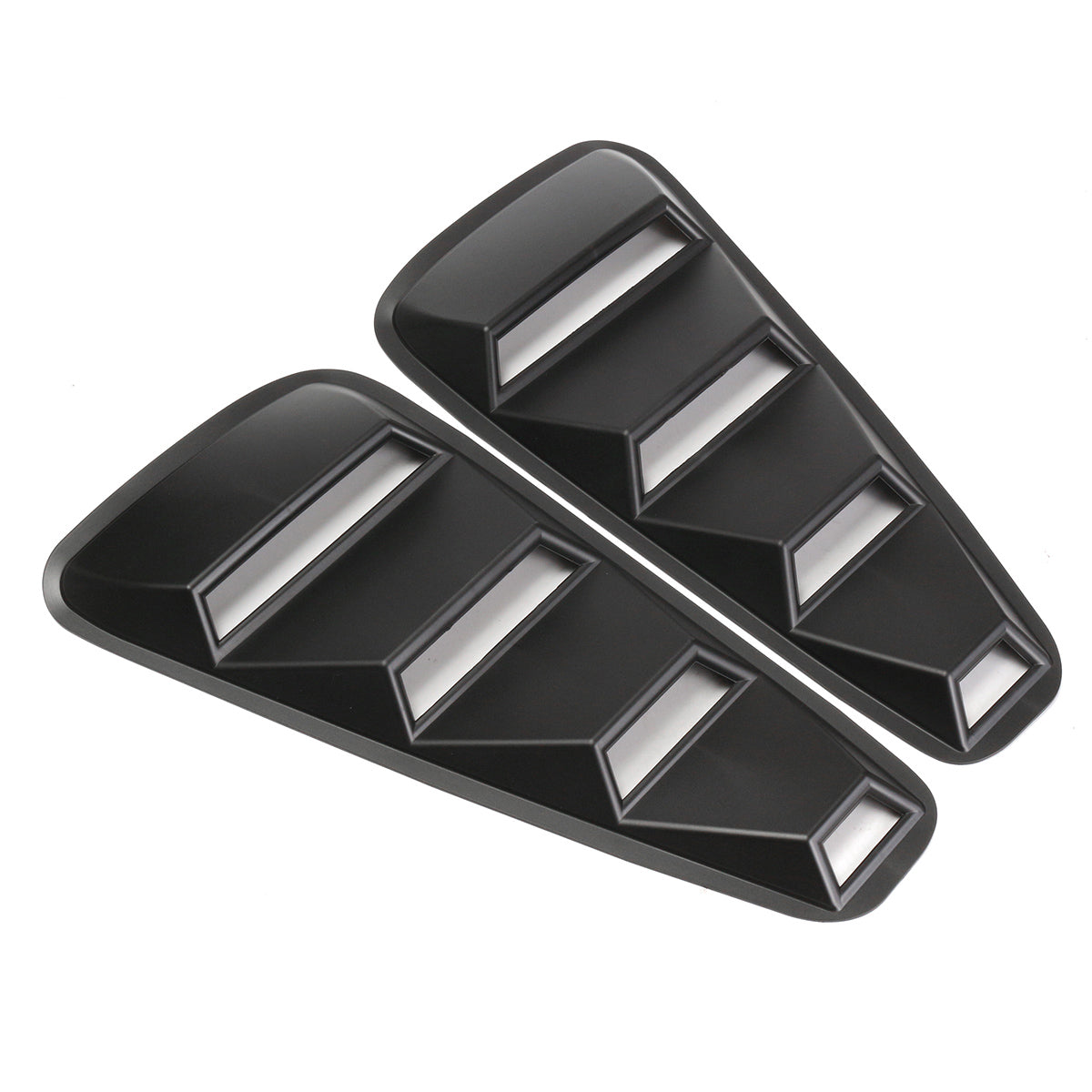 1 Pair 1/4 Quarter ABS Side Window Shield Louvers Scoop Cover Vent Black For 05-2014 Mustang - Auto GoShop