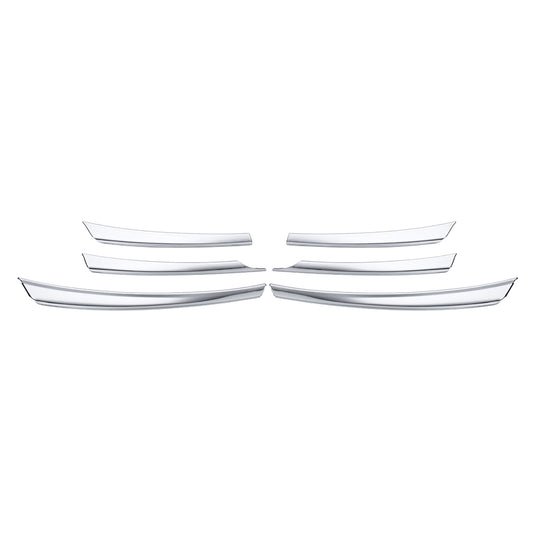 White Smoke Chrome Front Mesh Grille Head Bumper Cover Trim Fit for 2015-2017 NISSAN VERSA LATIO