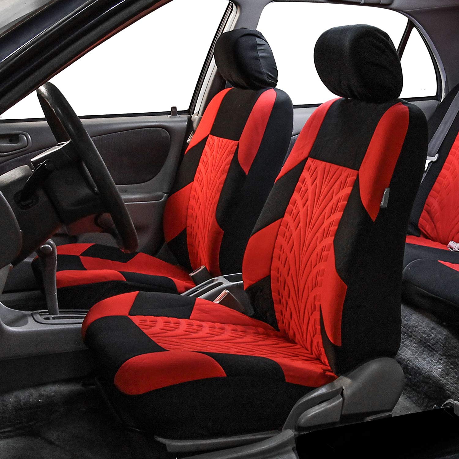 Premium Car Seat Cover Knitted Fabric Mesh Composite 9 Piece Set - Auto GoShop