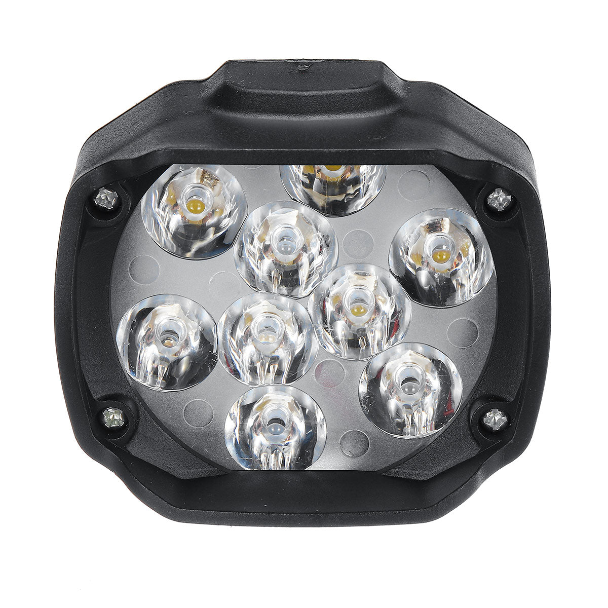Gray 12V10W 1000LM 9 LED Super Bright Motorcycle Headlight Bulb Work Light Fog Driving Spot Lamp Night Headlamp For UTV ATV
