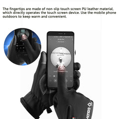 Dim Gray Touch Screen Gloves Zipper Thermal Winter Sports Skiing Warm Mittens Waterproof Brown