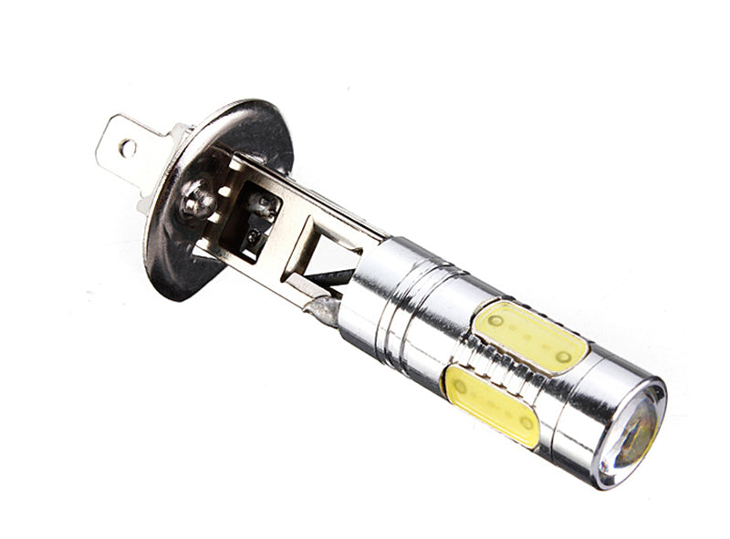 White Smoke 1PCS H1 7.5W COB LED Car Fog Lights DRL Daytime Driving Lamp Bulb with Lens White