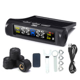 Dark Slate Gray Wireless LCD TPMS USB Car Tire Tyre Pressure Monitor System Solar Power Sensor + 4 External Sensor