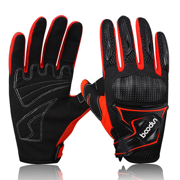 Orange Red Motorcycle Gloves Full Finger Knight Riding Motorcross Sports Gloves Cycling Washable M L XL