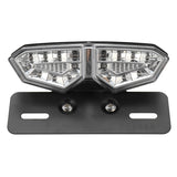 Black 12V Motorcycle 18 LED Tail Brake Light Turn Signal License Plate Lamp Clear Lens