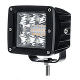 Black 12W LED Work Light Bars Combo Beam White+Amber Driving Fog Lamp for 12V/24V Off Road SUV ATV UTV 4WD Trailer