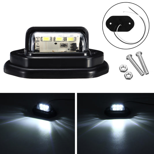 Black 12V LED License Plate Lights Interior Step Lamp For Car Truck Trailer Pickups RV