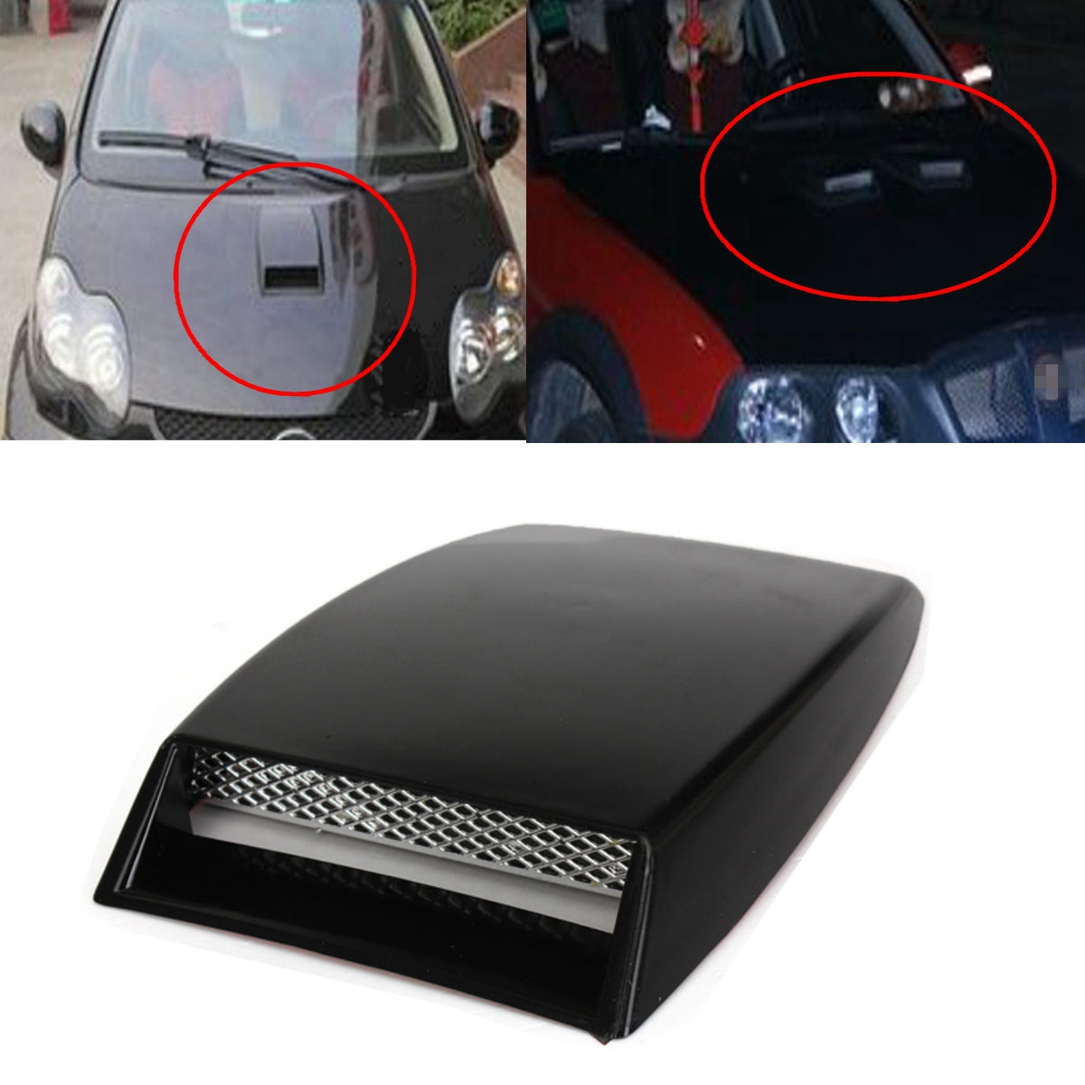 Dark Red 1Pcs Car Side Vent Air Flow Fender Engine Intake Cover Hood Decorative Stickers