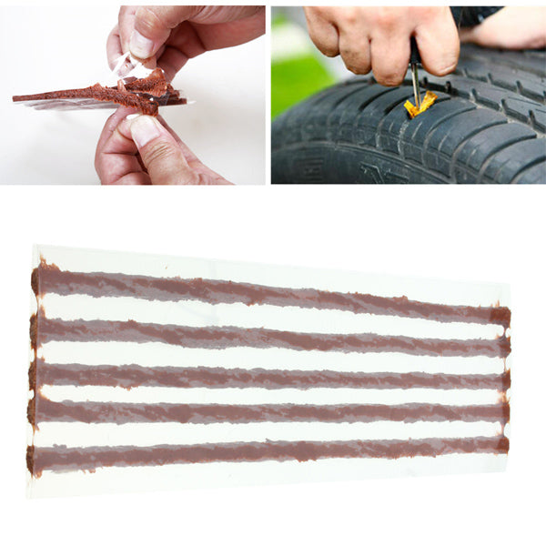 Dim Gray 5 x Tubeless Tire Rubber Patches Tyre Puncture Repair Strip String Kit Plug Car Bike Motorcycle