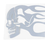Gray 2pcs 13.5x5inch Universal Motorcycle Gas Tank Flames Skull Badge Decal Sticker