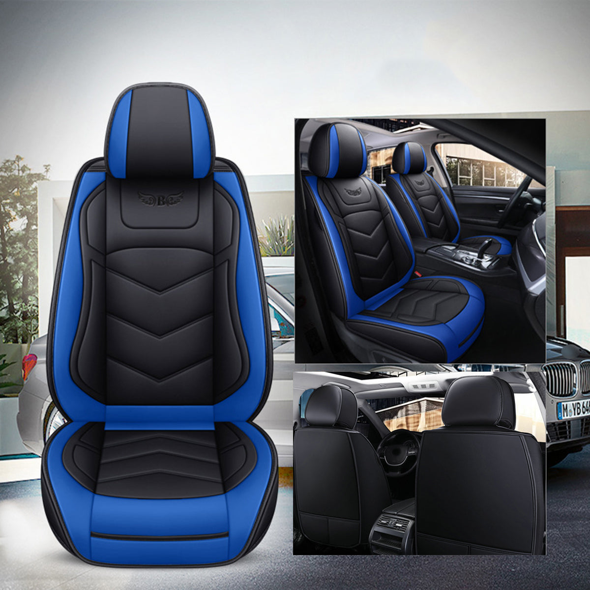 1PC Car Front Seat Cover Luxury PU Leather Full Surround Universal Auto Cushion Protection - Auto GoShop