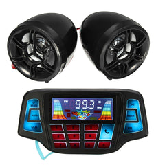 Black Motorcycle Handlebar MP3 Balck Speakers Audio System USB SD FM with bluetooth Function