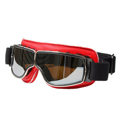 Tomato Vintage Goggles Motorcycle Leather Goggles Glasses Cruiser Folding Helmet Eyewear