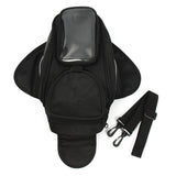 Black Motorcycle Oil Fuel Tank Bag Magnetic Saddle Bag with Bigger Phone Window 36x48.5cm