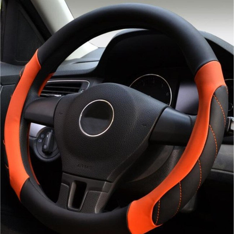 38cm Universal Leather Sport Car Auto Steering Wheel Covers Four Colors - Auto GoShop