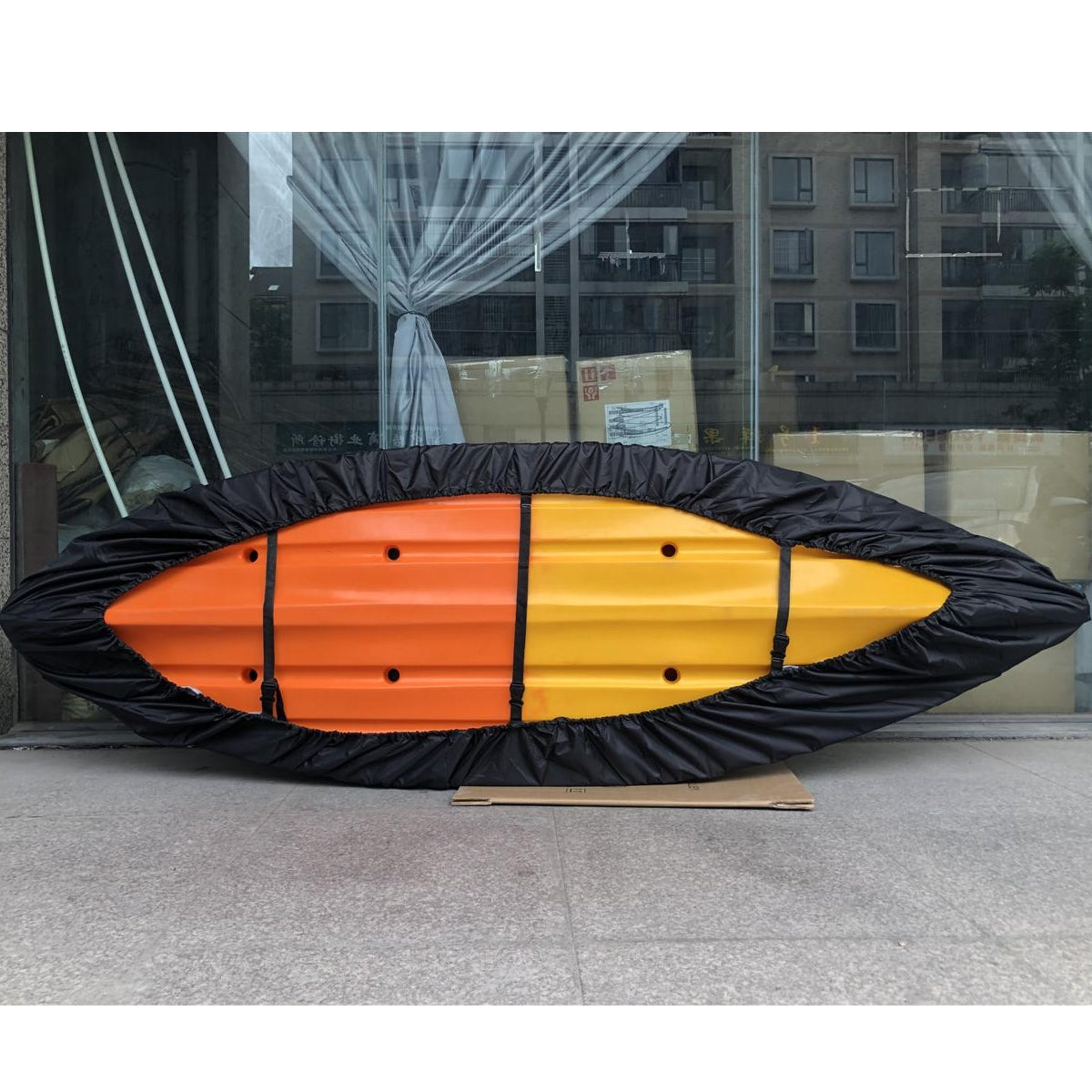 Goldenrod Kayak Cover with Adjustable Bottom Straps UV Resistant Dust Storage Shield Black For Hydra Creek