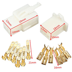 Bisque 5sets 6 Way 2.8mm Connector Terminal Kit For Car Motorcycle Pin Blade Scooter ATV