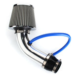 Royal Blue 3 Inch Universal Car Cold Air Intake Filter Aluminum Induction Kit Pipe Hose System Silver