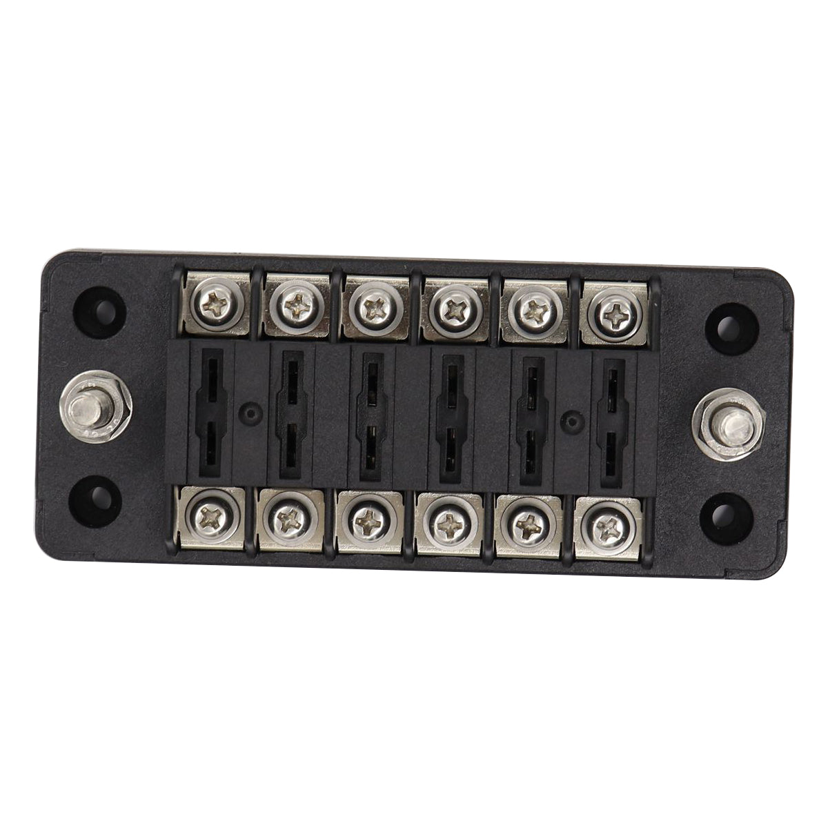 Dark Slate Gray 75A Circuit Fuse Block With Negative Bus 6 Way Fuse Box Ground Negative for Bus Car Boat Marine Auto